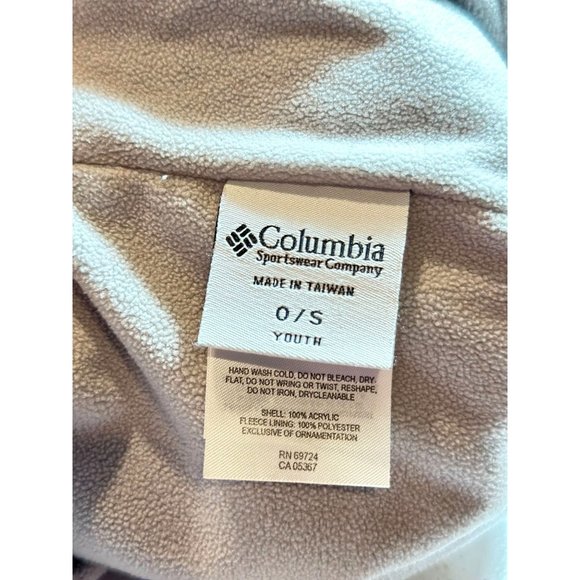 Columbia Youth Winter Beanie Hat Ear Flaps Pig Tails Geometric Design Fleece - Picture 6 of 6